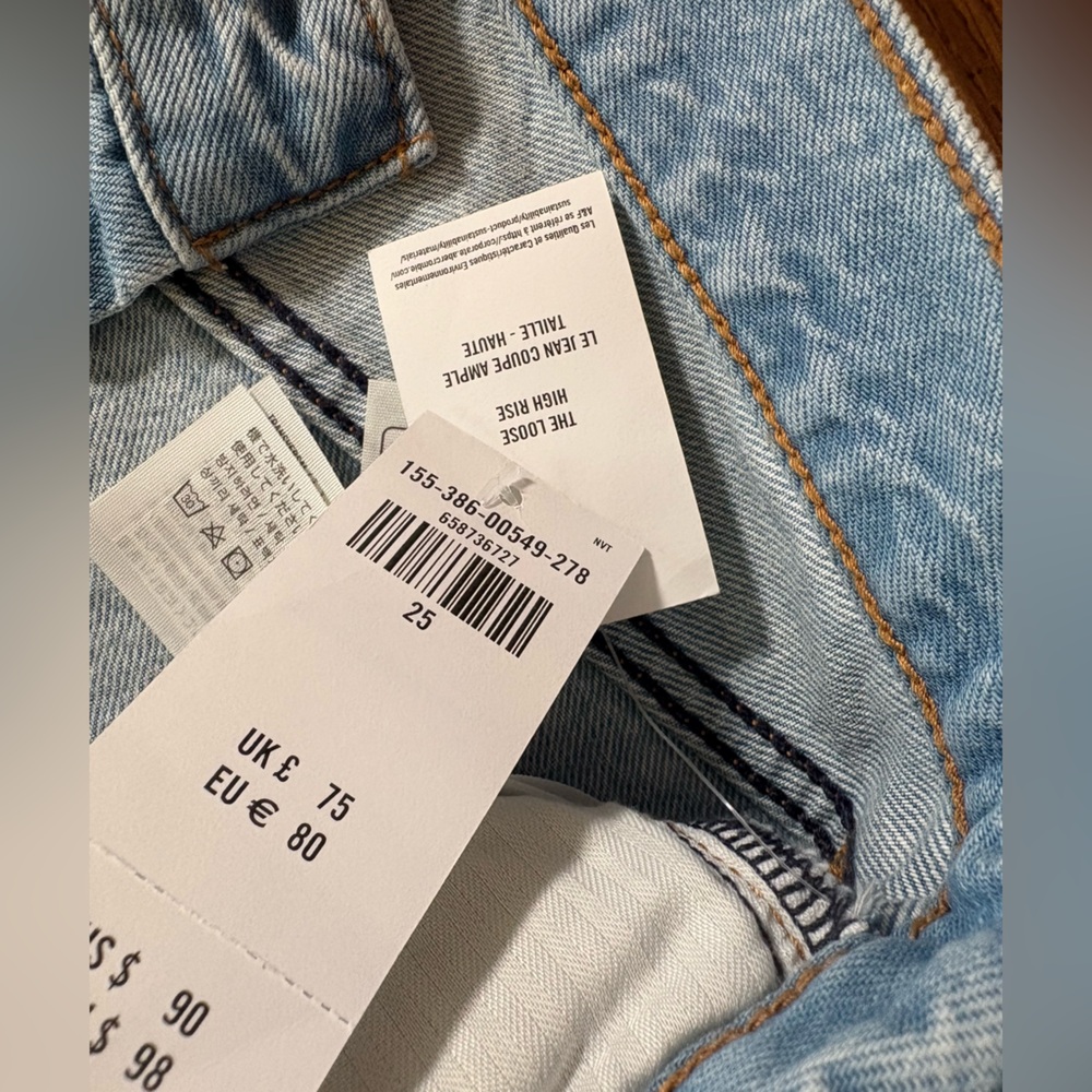 NWT Abercrombie & Fitch The Loose High-Rise Straight Leg Jeans Size 25/0 - Picture 10 of 11